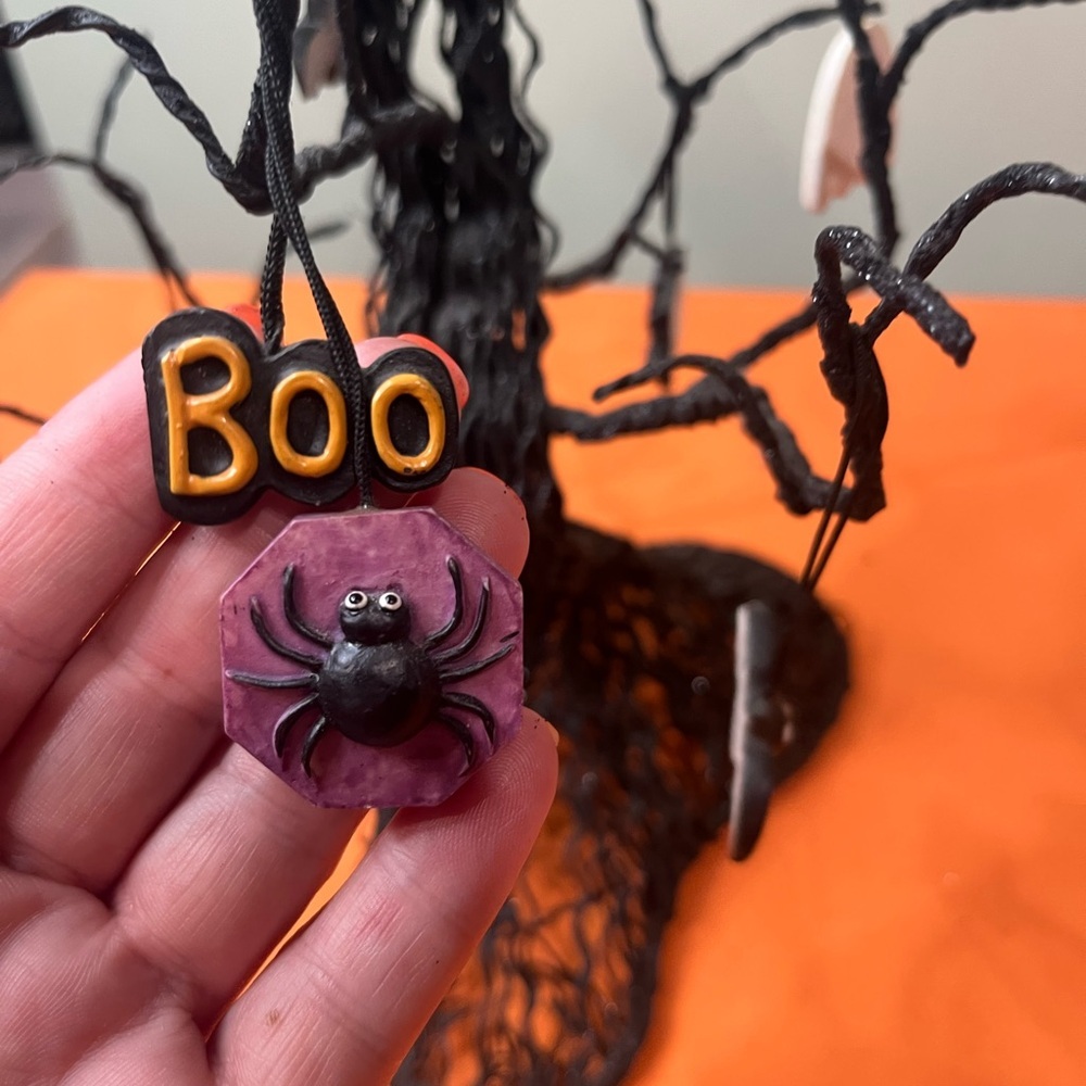 6/$25 Halloween Black Tree Decor with Ghost and Sign Accents - Picture 13 of 16